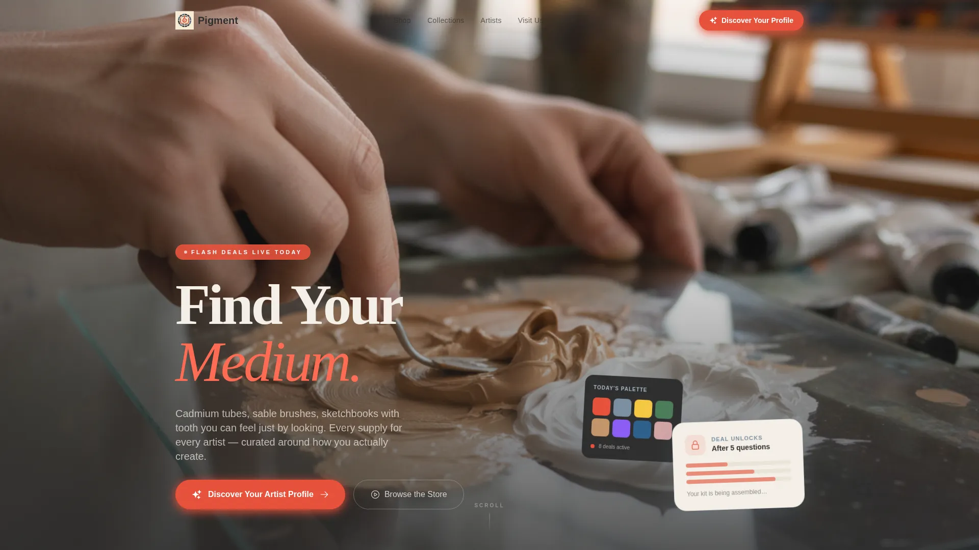 Curated Art Supplies Landing Page Template