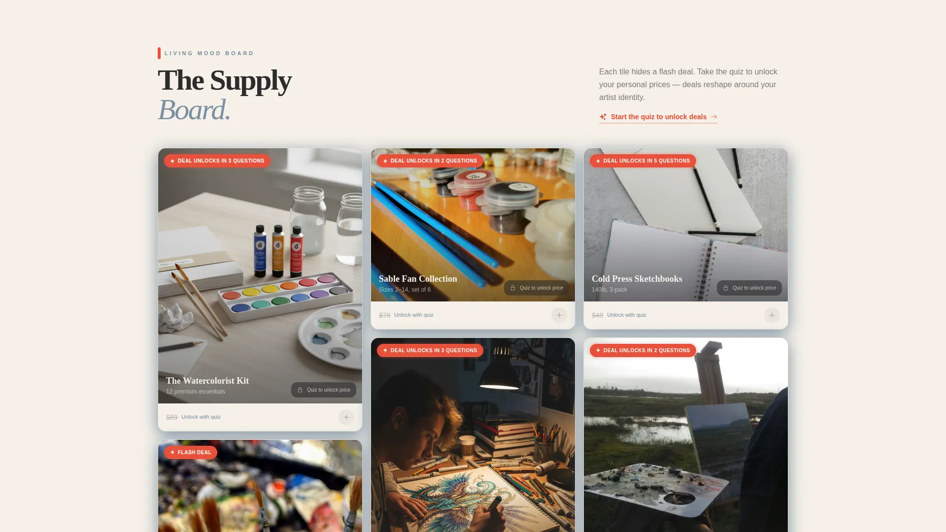 Curated Art Supplies Landing Page Template