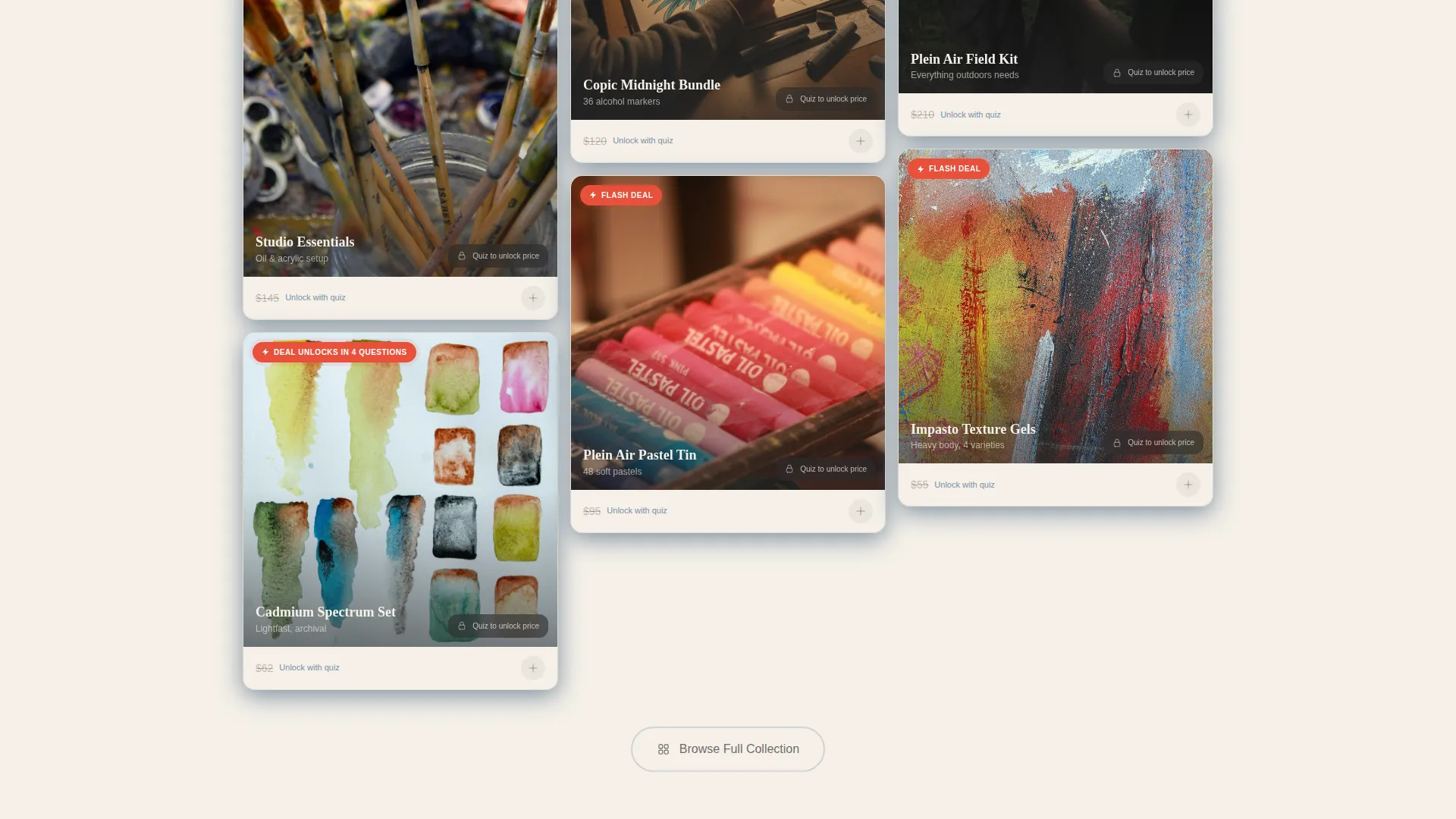 Curated Art Supplies Landing Page Template