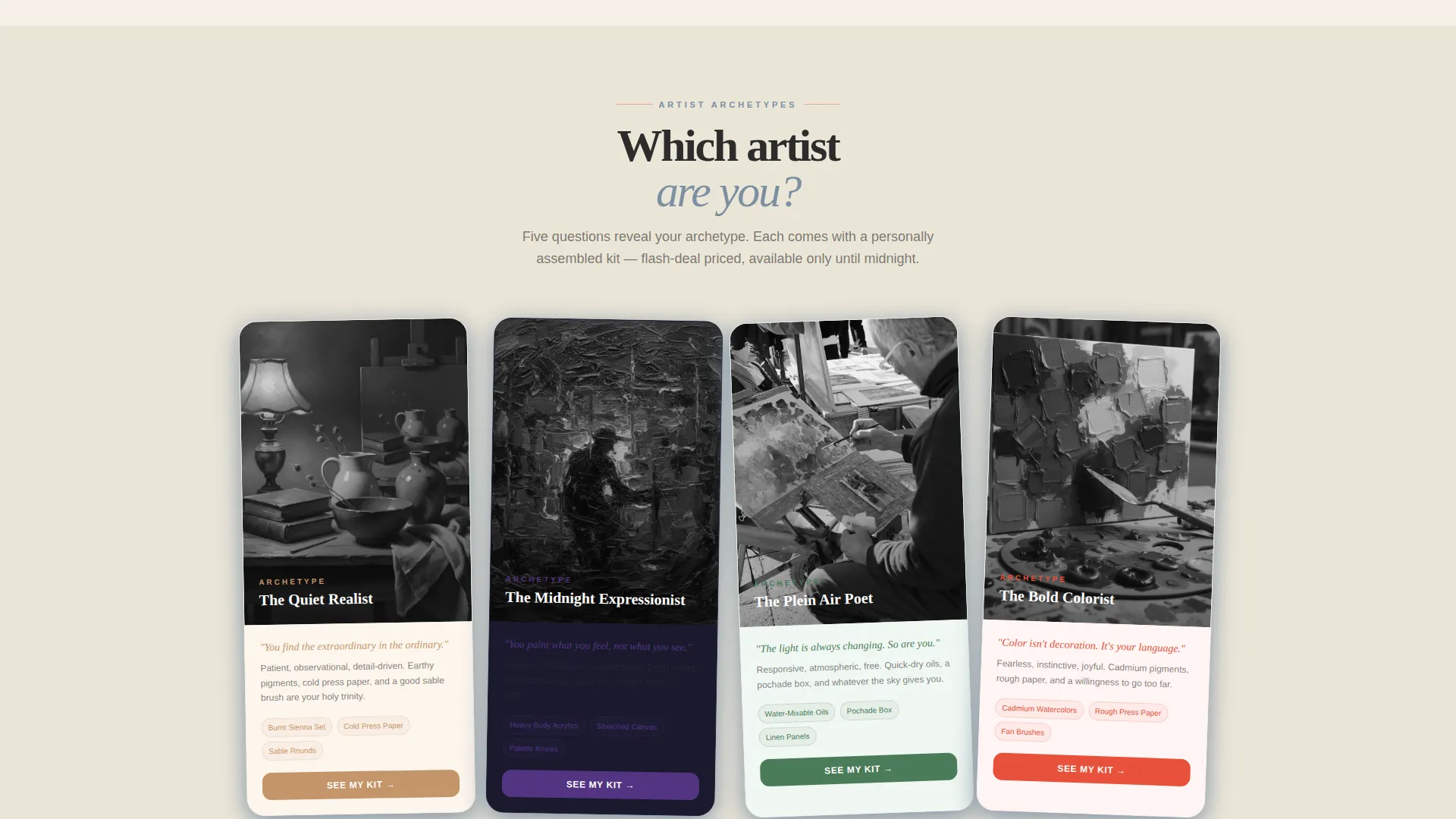Curated Art Supplies Landing Page Template