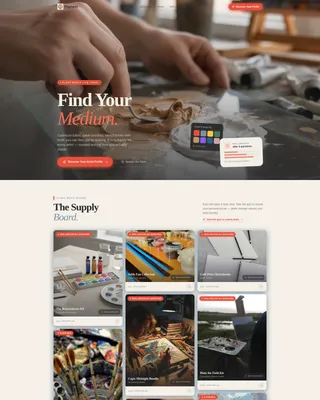 Curated Art Supplies Landing Page Template