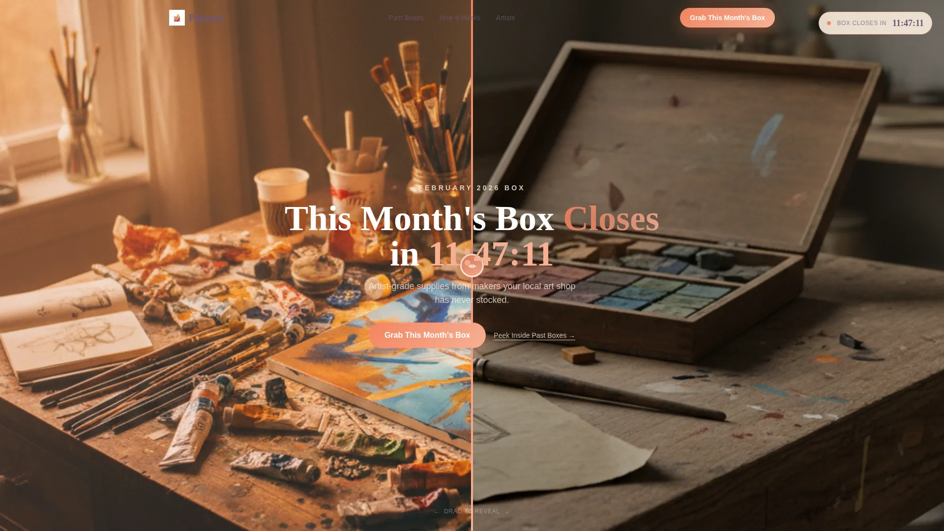 Art Supply Subscription Box Landing Page Template
