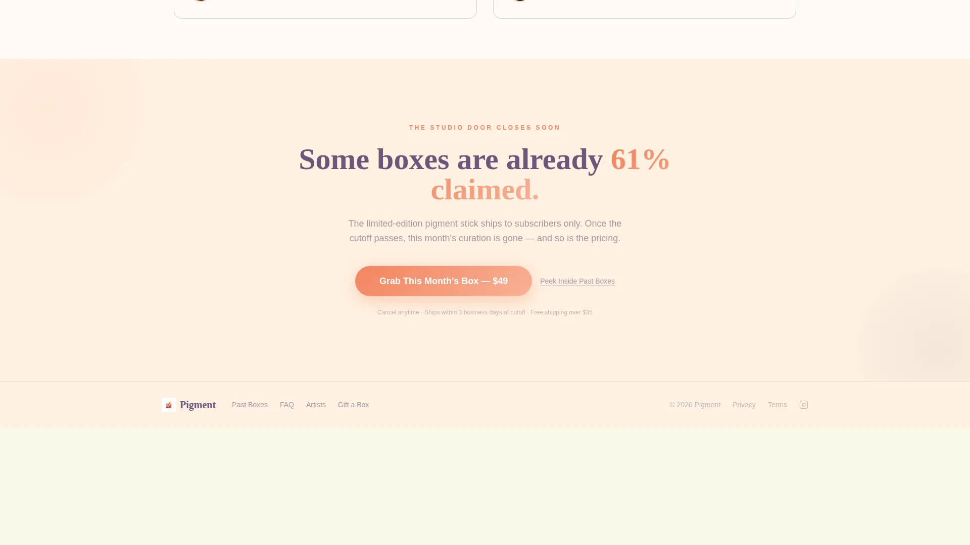 Art Supply Subscription Box Landing Page Template