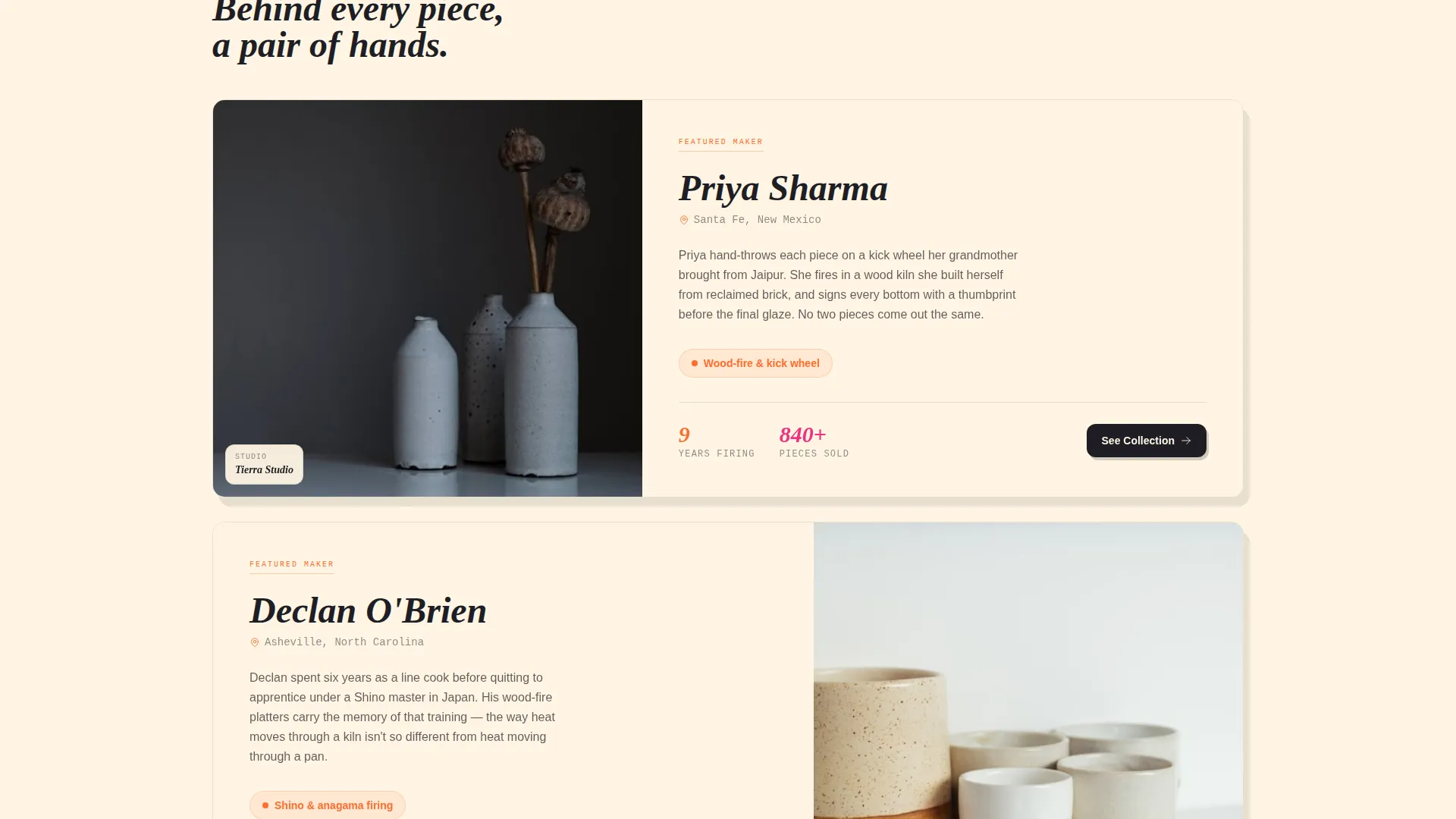 Handcrafted Ceramics Marketplace Landing Page Template