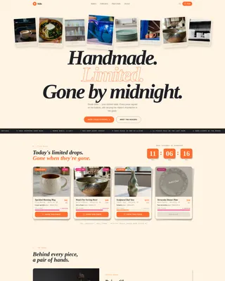 Handcrafted Ceramics Marketplace Landing Page Template