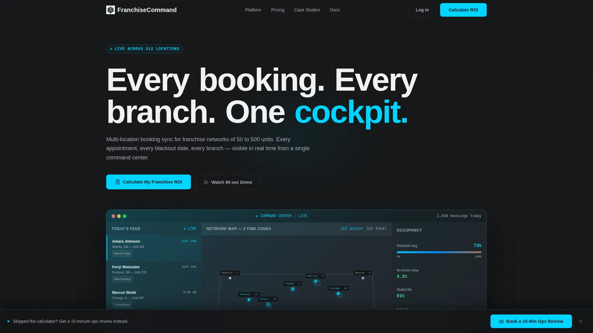 Booking Landing Page Template for Franchise Ops