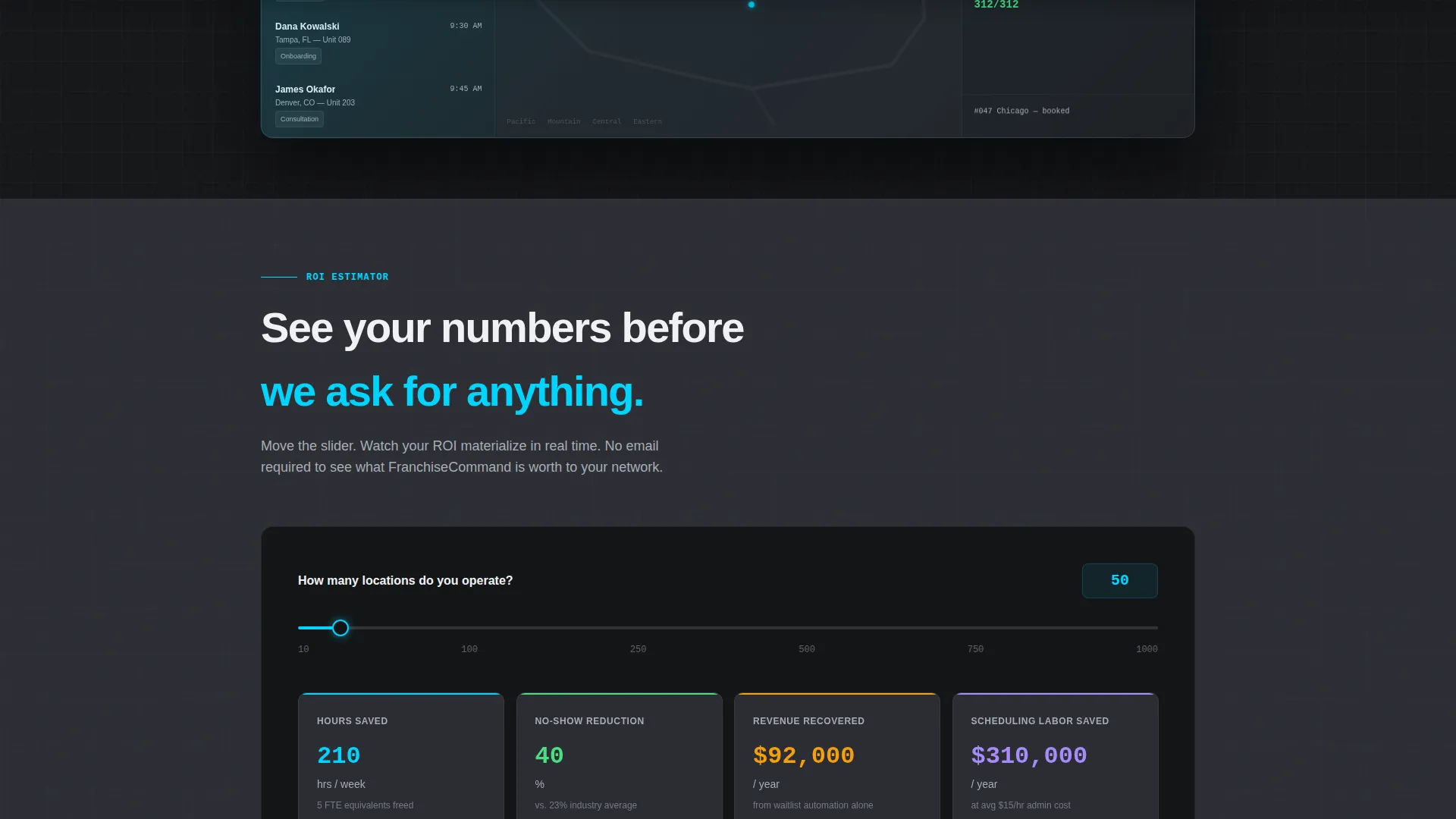 Booking Landing Page Template for Franchise Ops