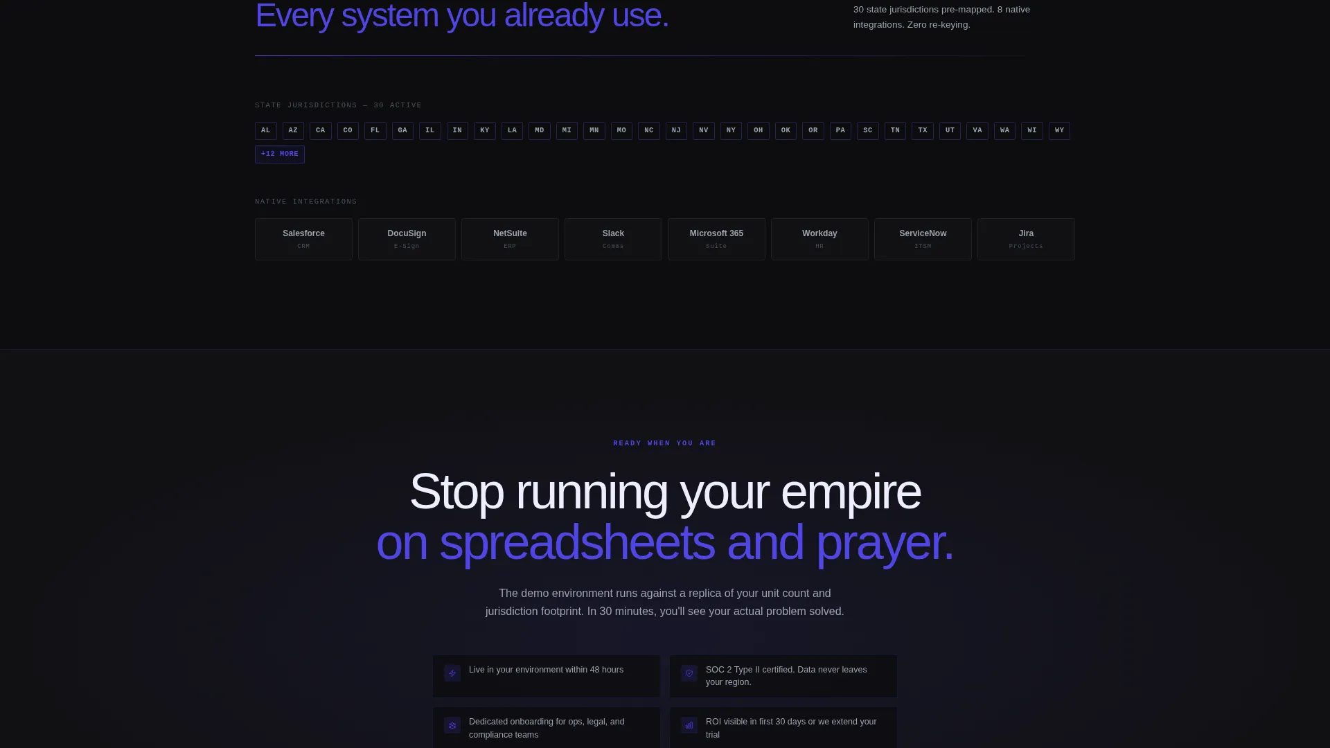 Brutal Franchise Case Management Landing Page
