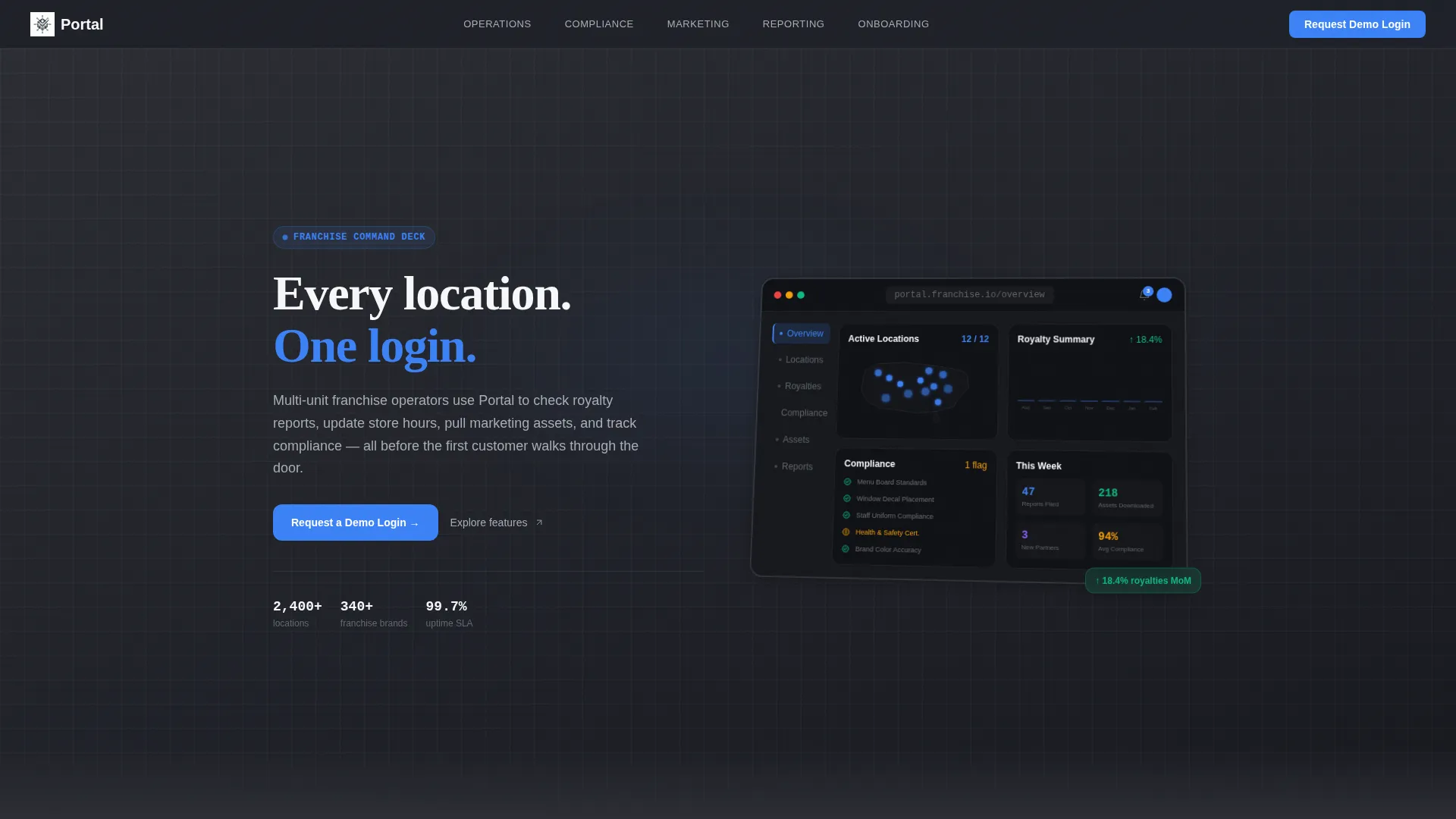 Franchise Client Portal Landing Page Template
