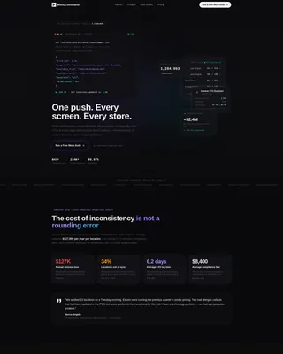 Franchise Digital Menu Comparison Landing Page