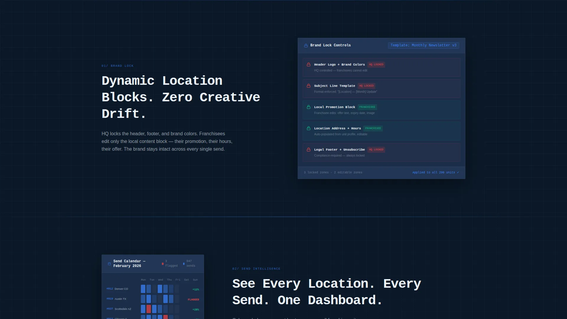 Franchise Email Newsletter Landing Page Template