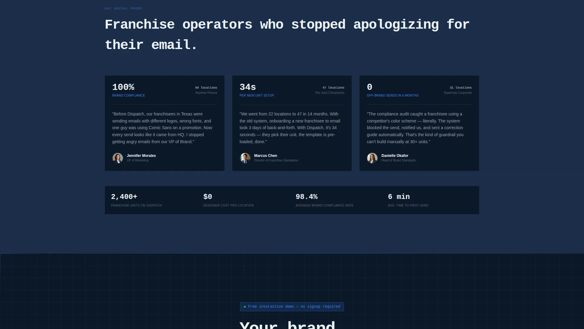 Franchise Email Newsletter Landing Page Template
