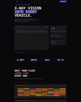 Franchise Fleet Management Landing Page Template