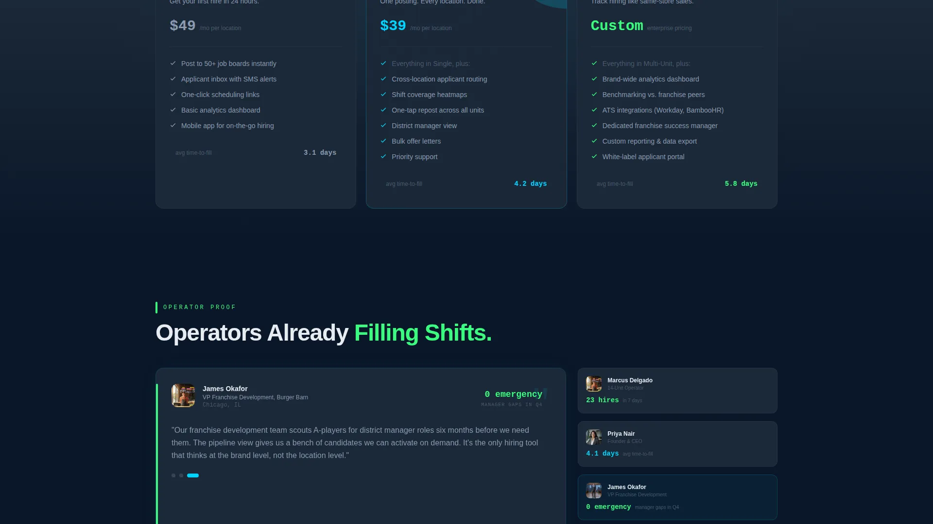 Franchise Job Board Hiring Landing Page Template