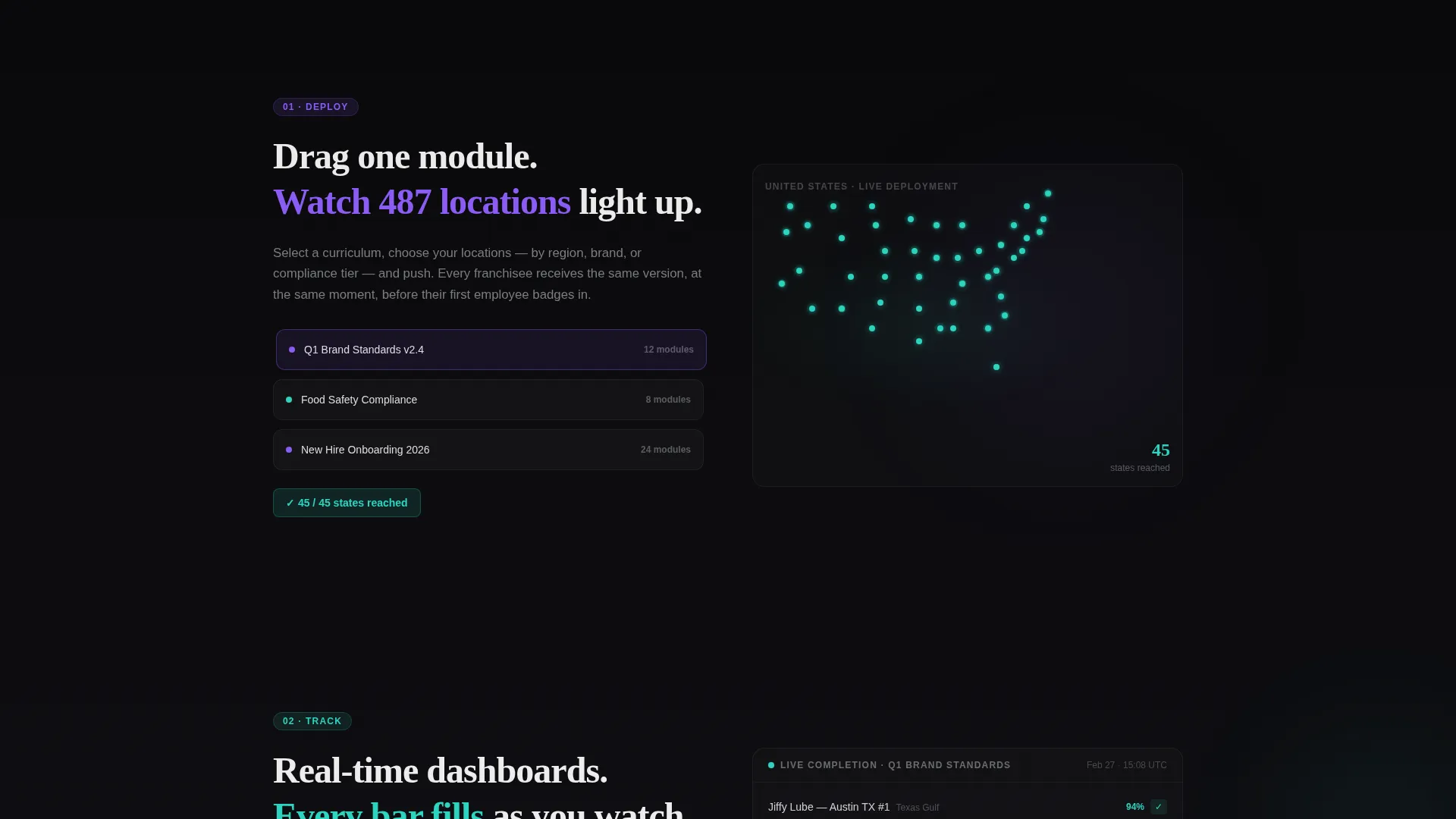 Franchise LMS Landing Page Template