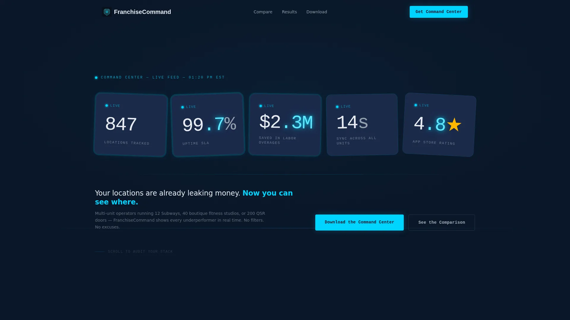 Brutal Franchise Management Landing Page