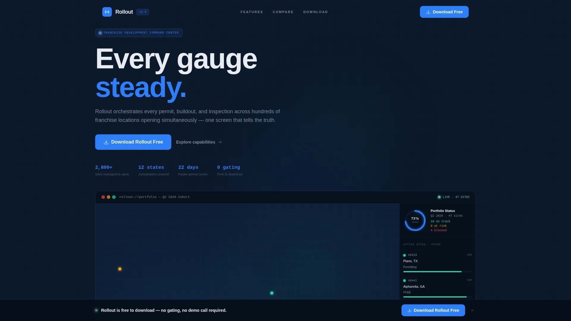 Franchise Project Management Landing Page Template