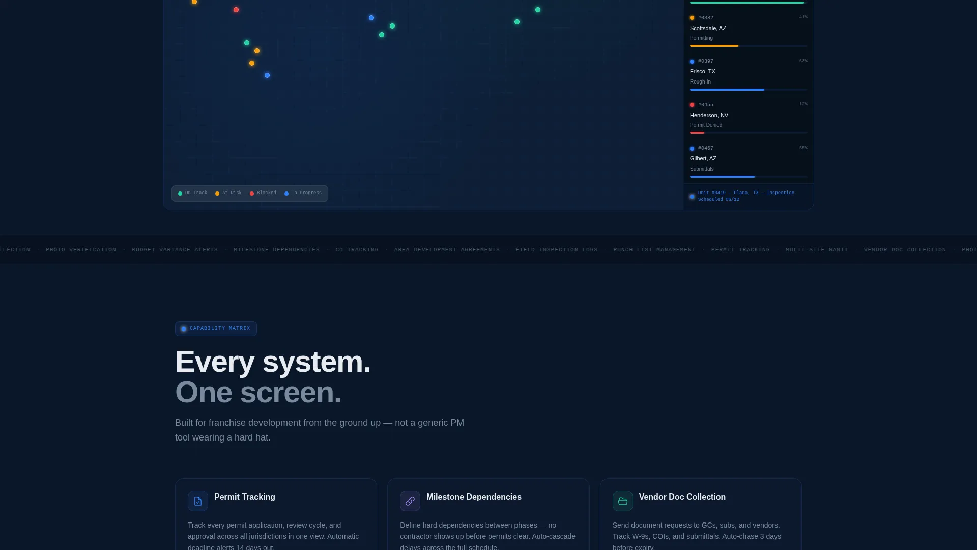 Franchise Project Management Landing Page Template