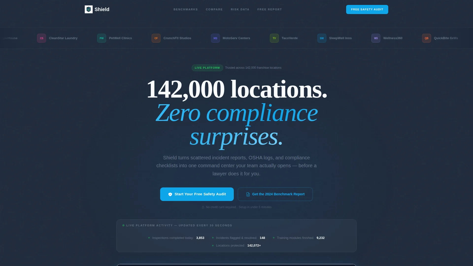 Franchise Safety Management Landing Page Template