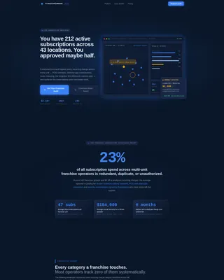 Franchise Subscription Management Landing Page