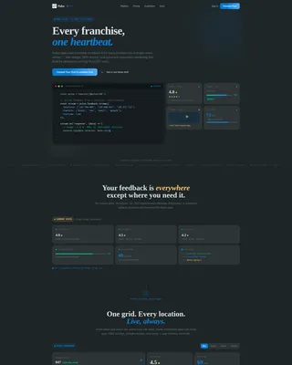 Franchise Feedback Platform Bento Grid Landing Page
