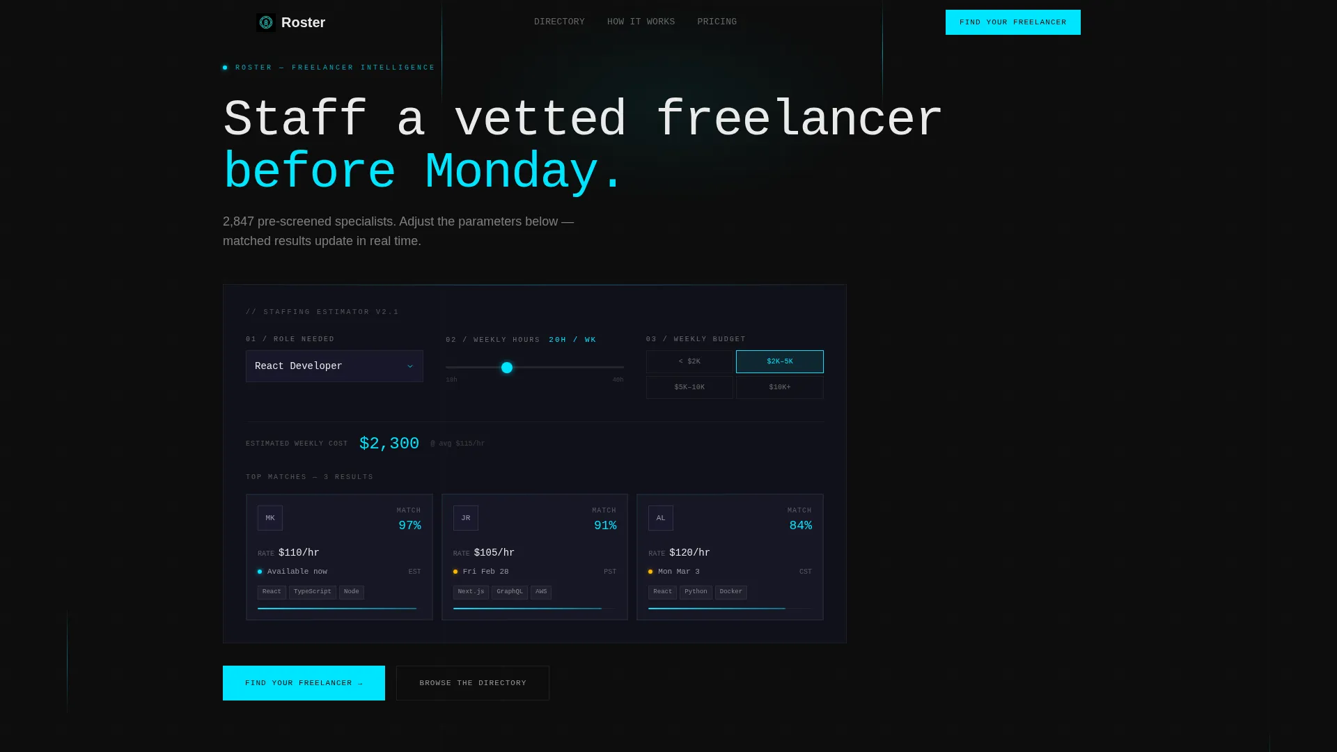 Directory Landing Page Template - Roster