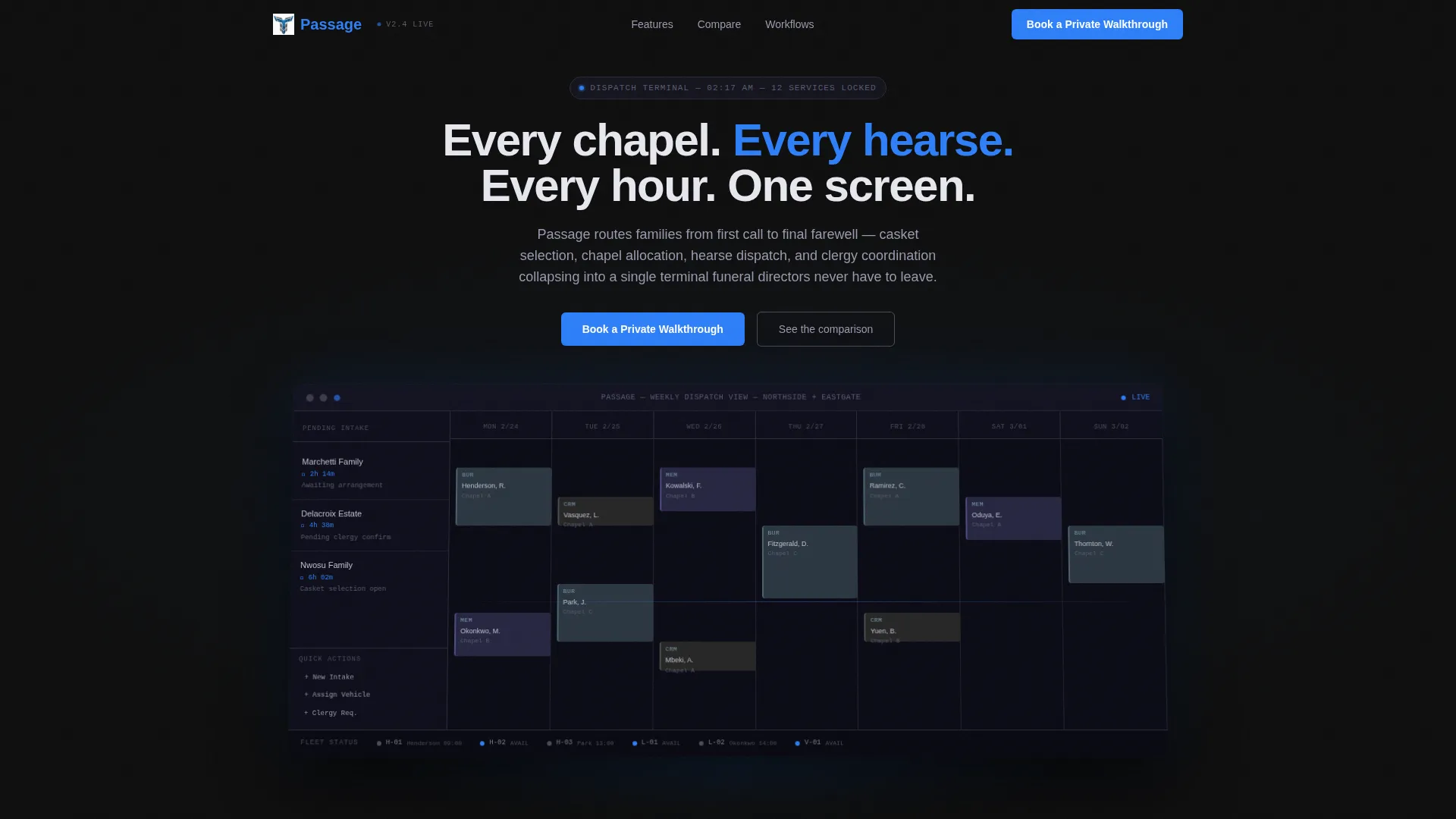 Funeral Booking Comparison Table Landing Page