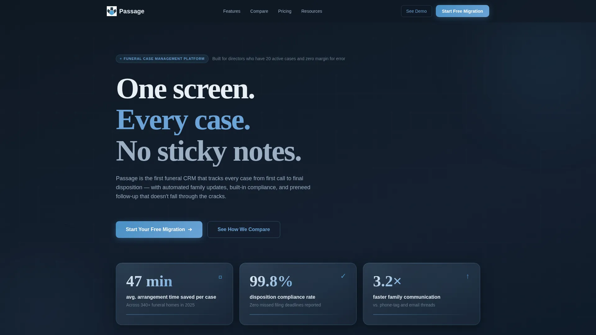 Funeral CRM Landing Page Template