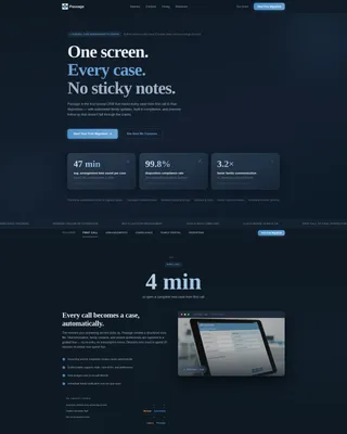 Funeral CRM Landing Page Template