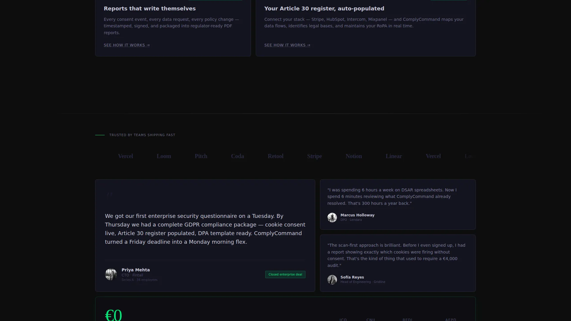 GDPR Compliance Bento Grid Landing Page Template