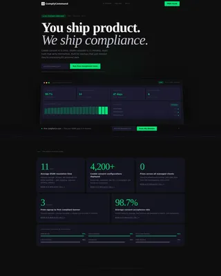 GDPR Compliance Bento Grid Landing Page Template
