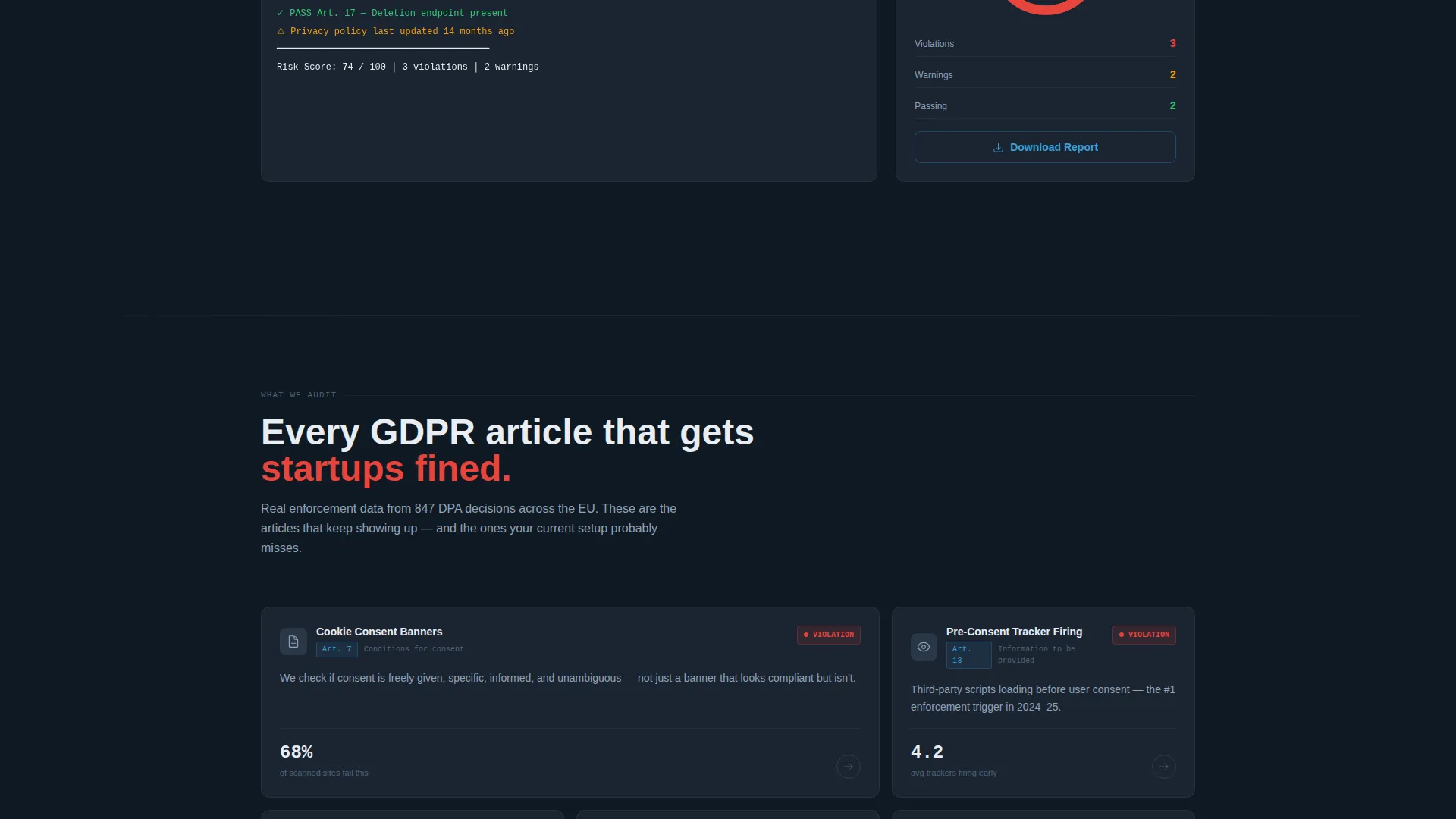 GDPR Compliance Scanner Landing Page Template