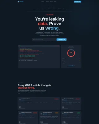 GDPR Compliance Scanner Landing Page Template