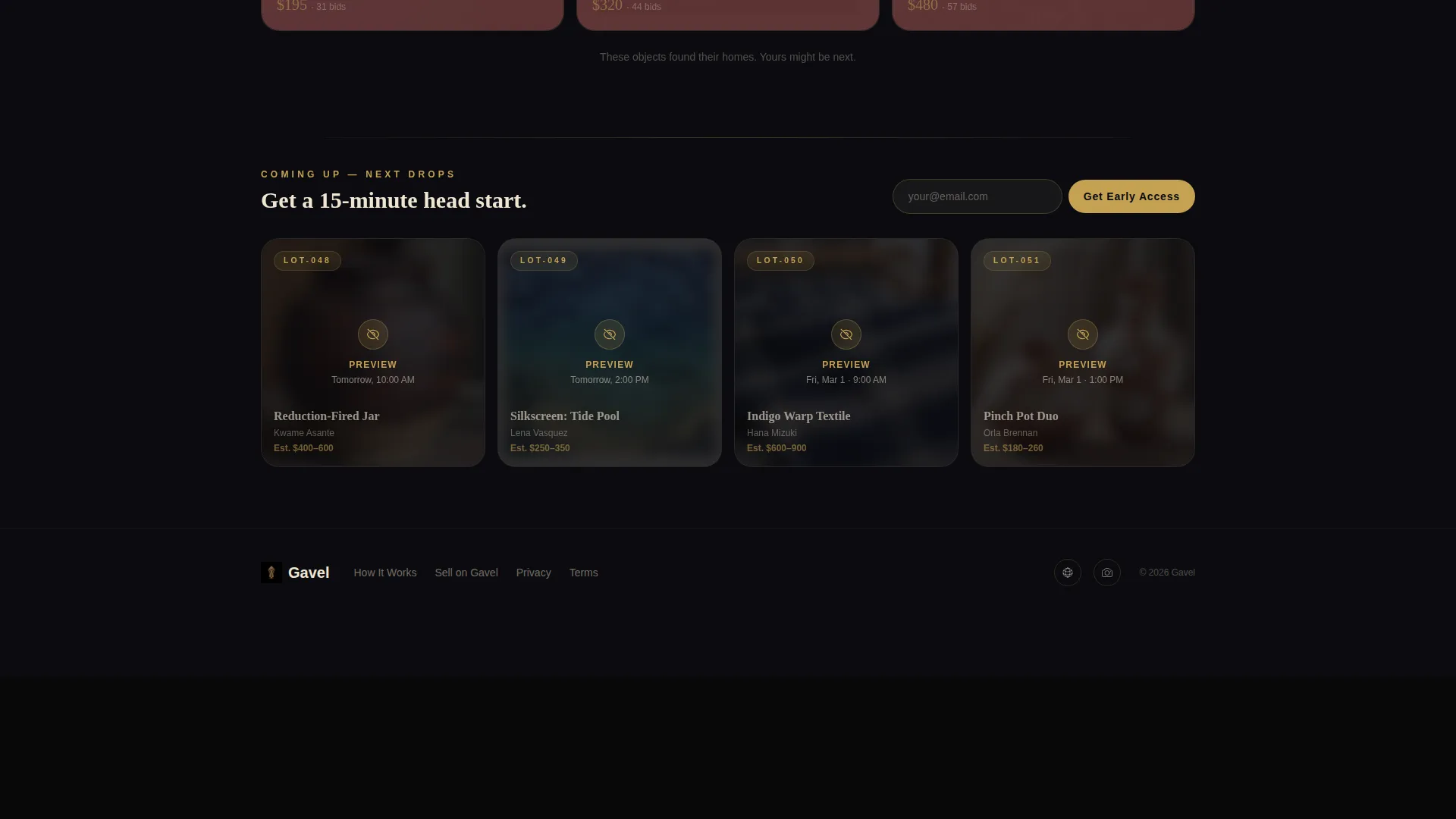 Bento Grid Auction Landing Page Template