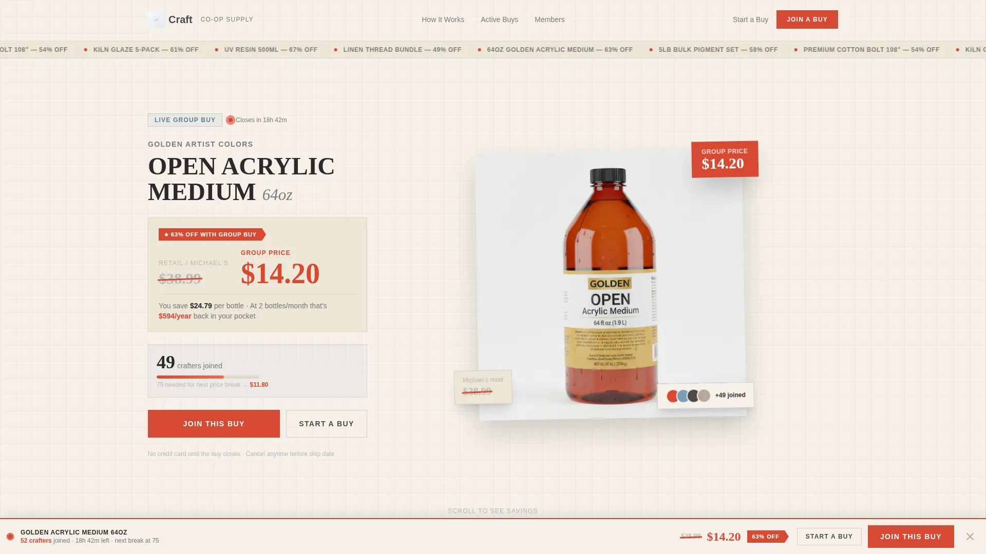 Arts & Crafts Group Buy Landing Page Template