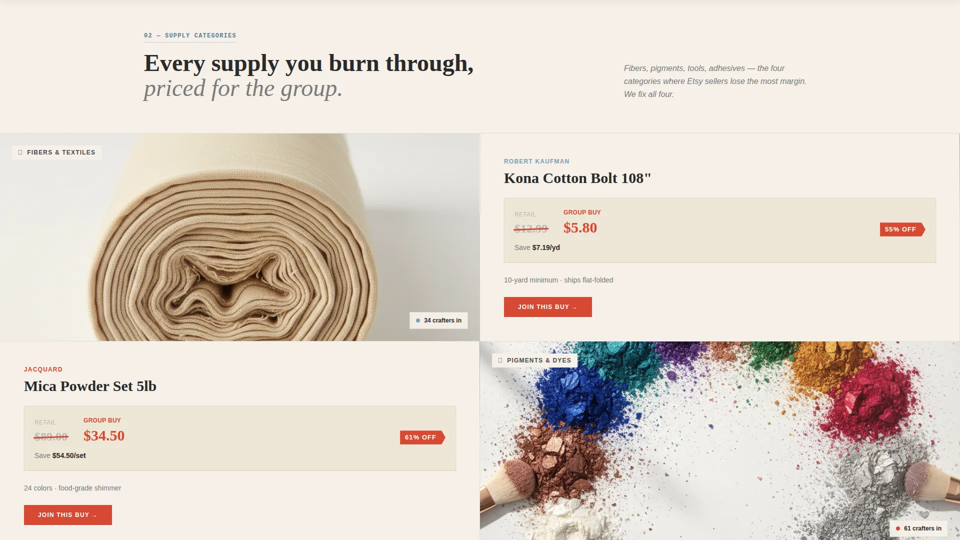 Arts & Crafts Group Buy Landing Page Template