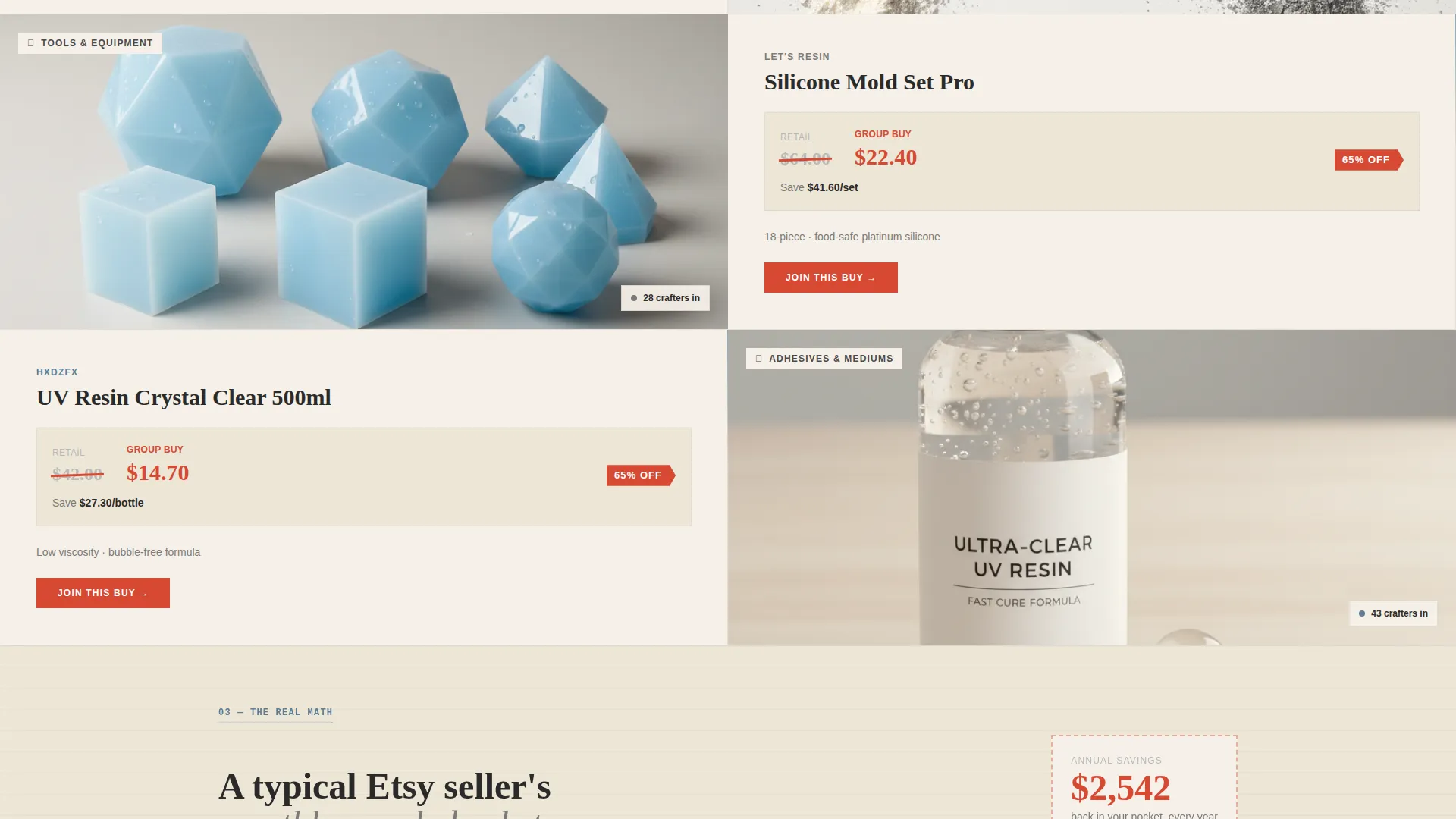 Arts & Crafts Group Buy Landing Page Template