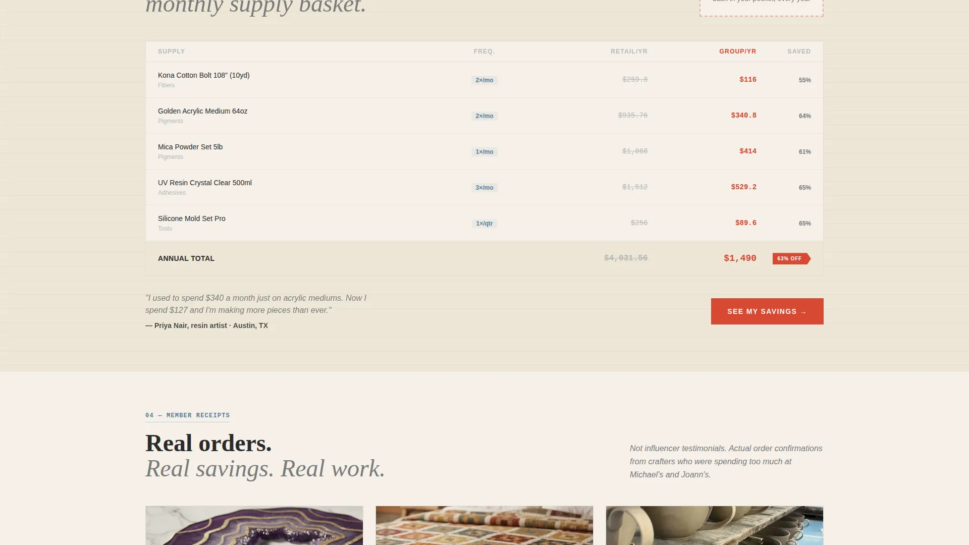 Arts & Crafts Group Buy Landing Page Template
