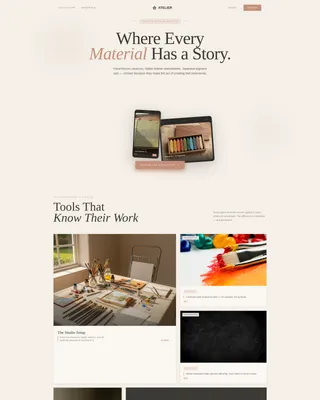 Luxury Arts & Crafts Bento Grid Landing Page