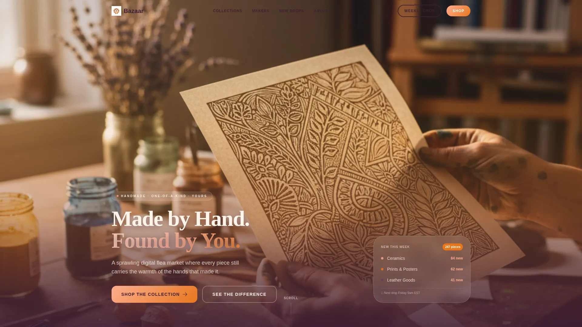 Handcrafted Artisan Arts & Crafts Landing Page