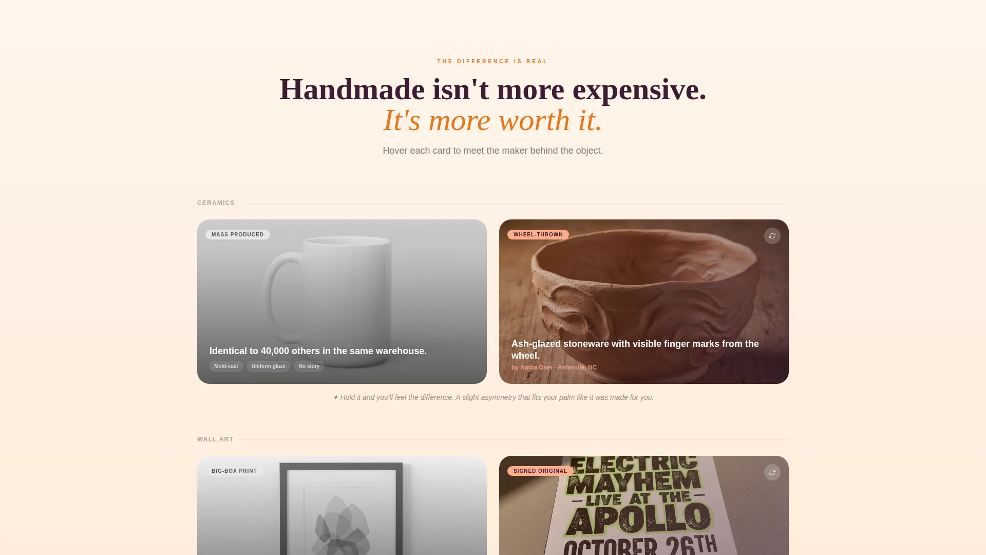 Handcrafted Artisan Arts & Crafts Landing Page
