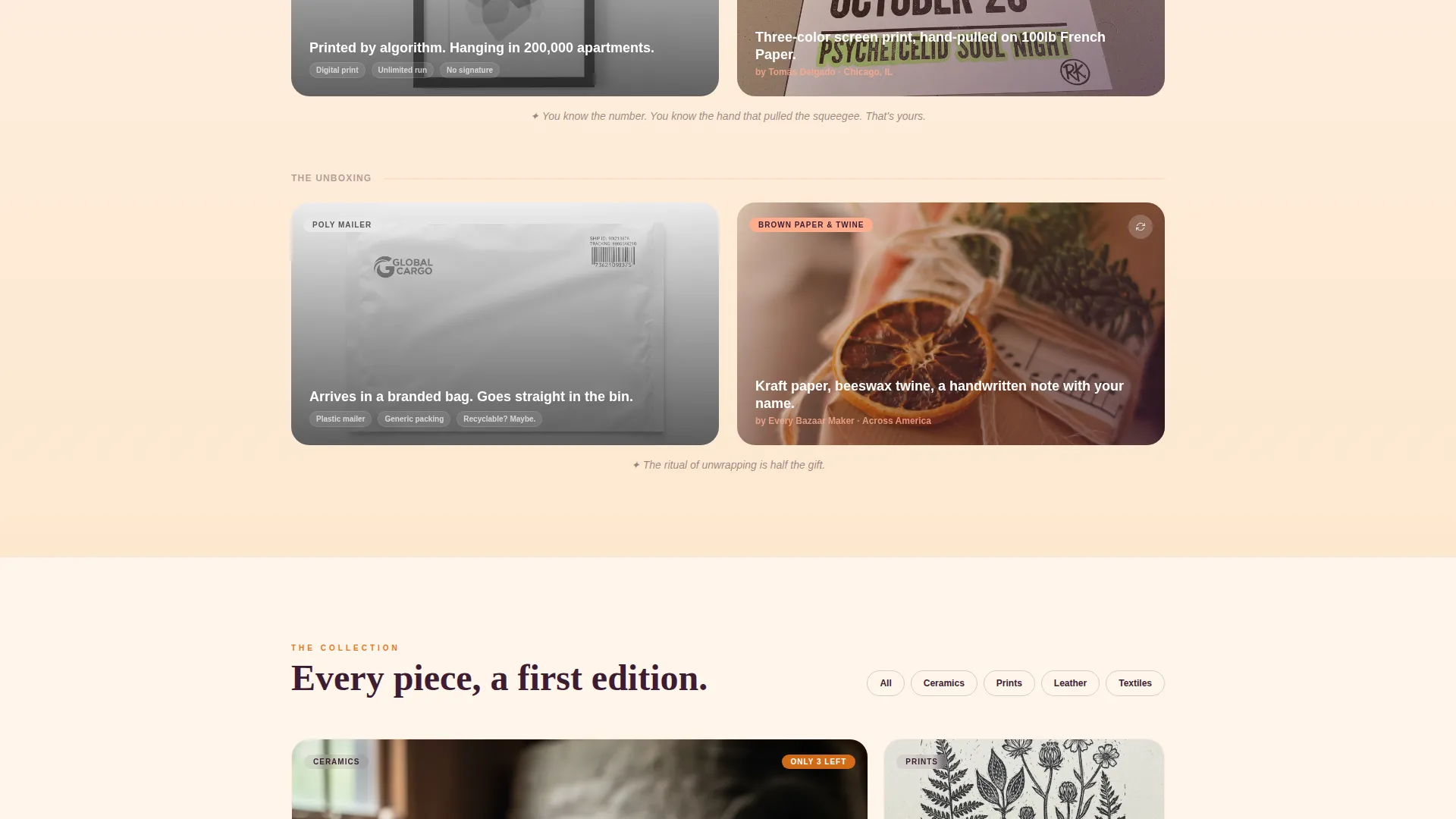 Handcrafted Artisan Arts & Crafts Landing Page