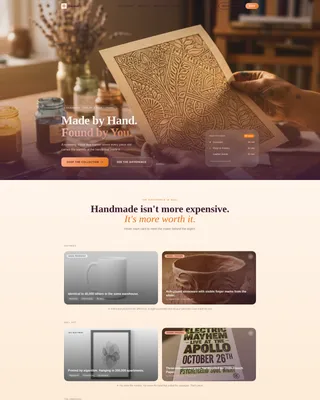 Handcrafted Artisan Arts & Crafts Landing Page