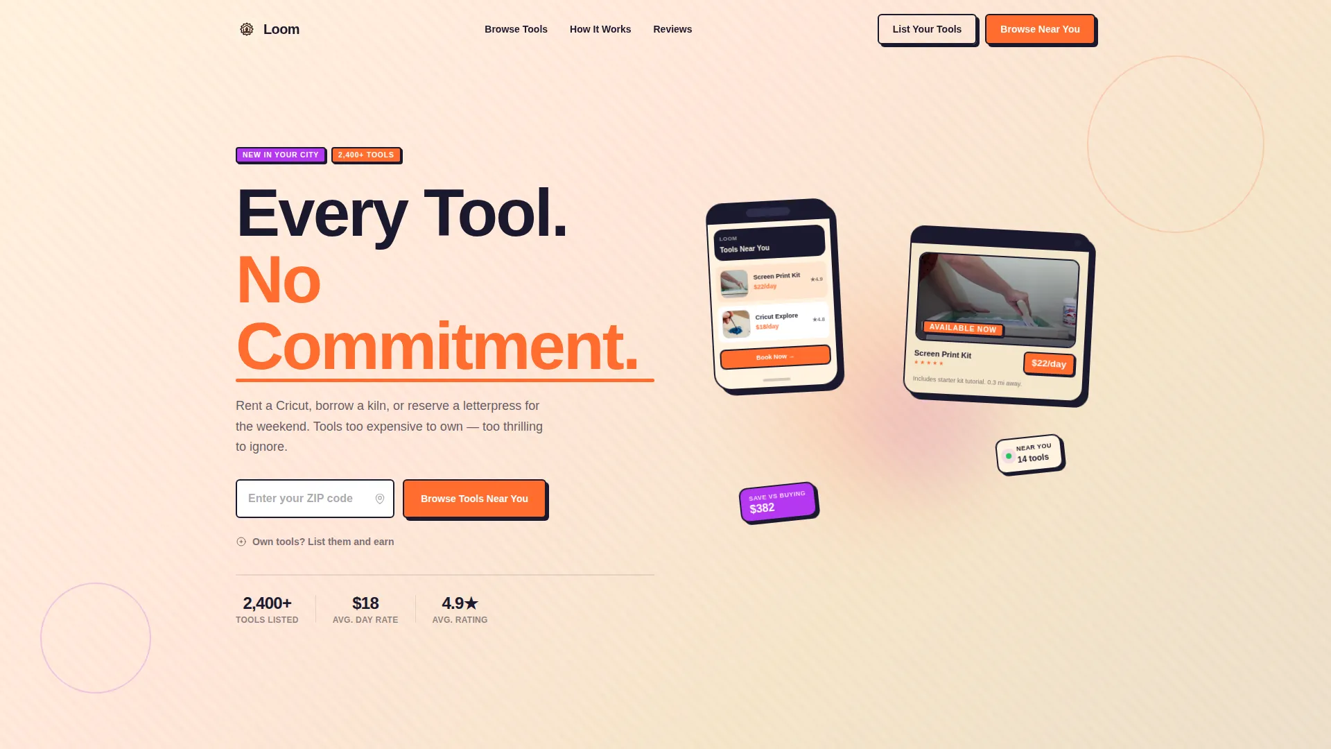 Arts & Crafts Tool Rental Landing Page Template
