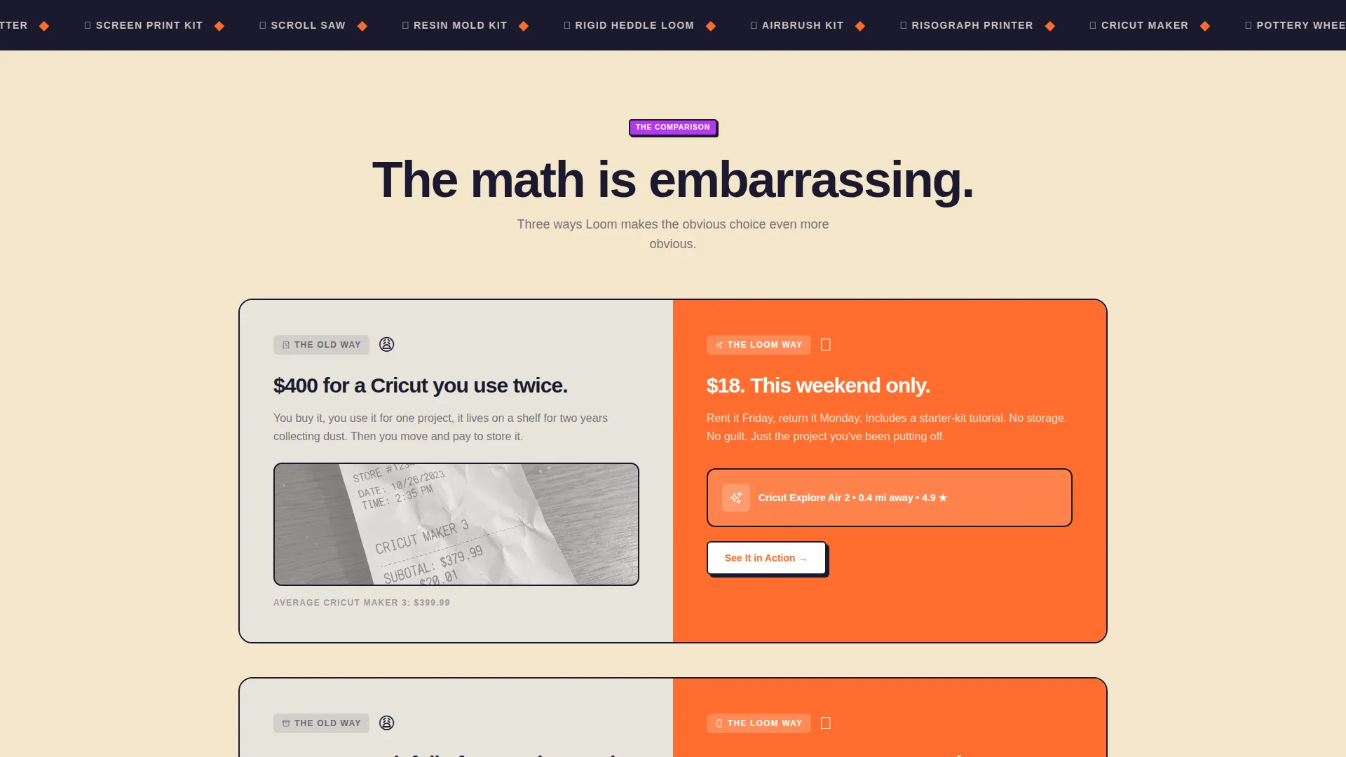 Arts & Crafts Tool Rental Landing Page Template