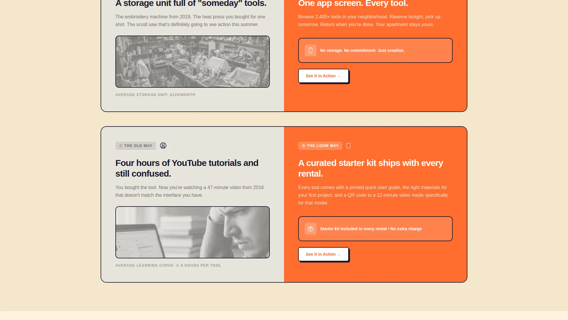 Arts & Crafts Tool Rental Landing Page Template