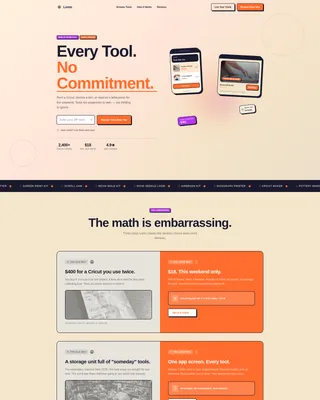 Arts & Crafts Tool Rental Landing Page Template