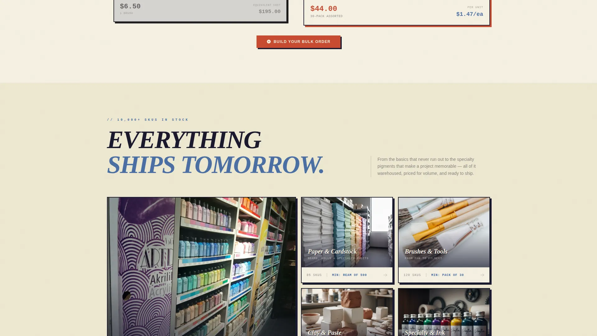 Wholesale Arts and Crafts Landing Page Template