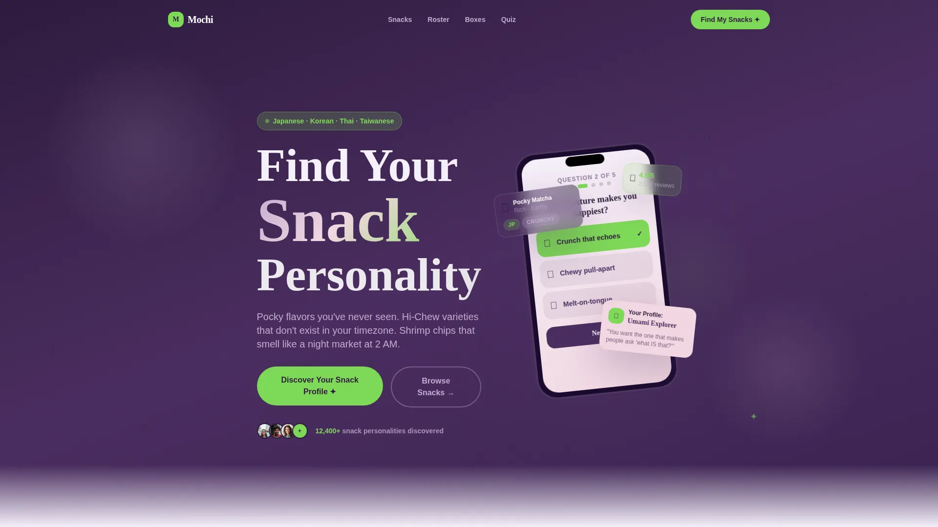 Asian Snack Shop Bento Grid Landing Page Template