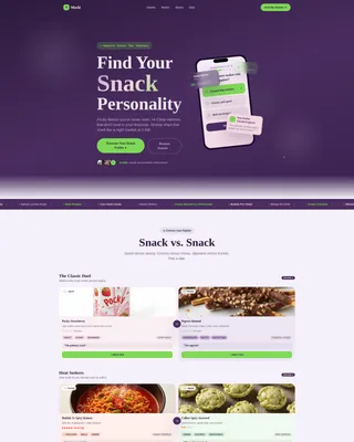 Asian Snack Shop Bento Grid Landing Page Template